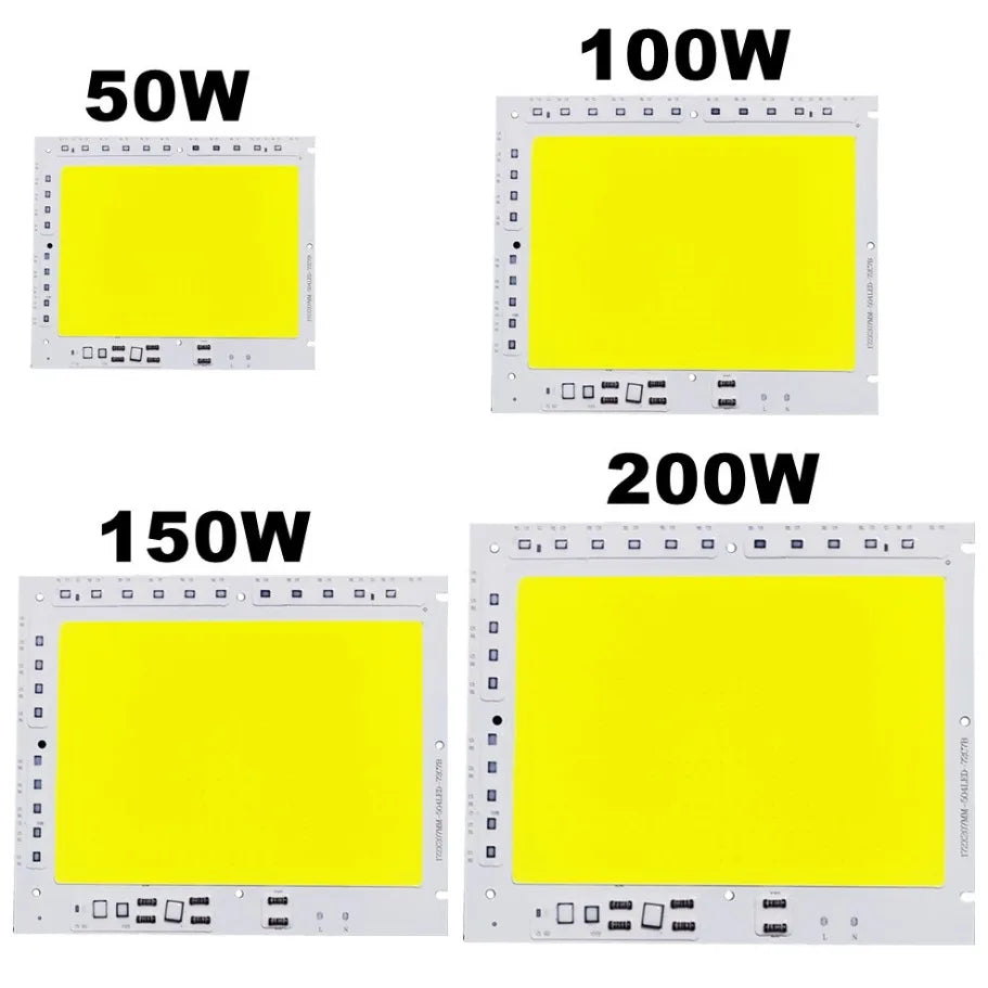 Chip LED COB 50W a 200W – 200-240V Sin Driver para Reflectores y Proyectores DIY de Alta Potencia