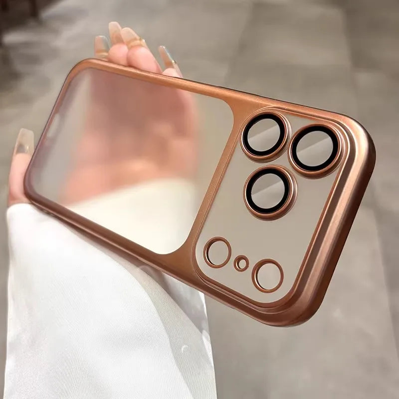Funda Mate Translúcida con Placa Trasera para iPhone — Protección de Cámara