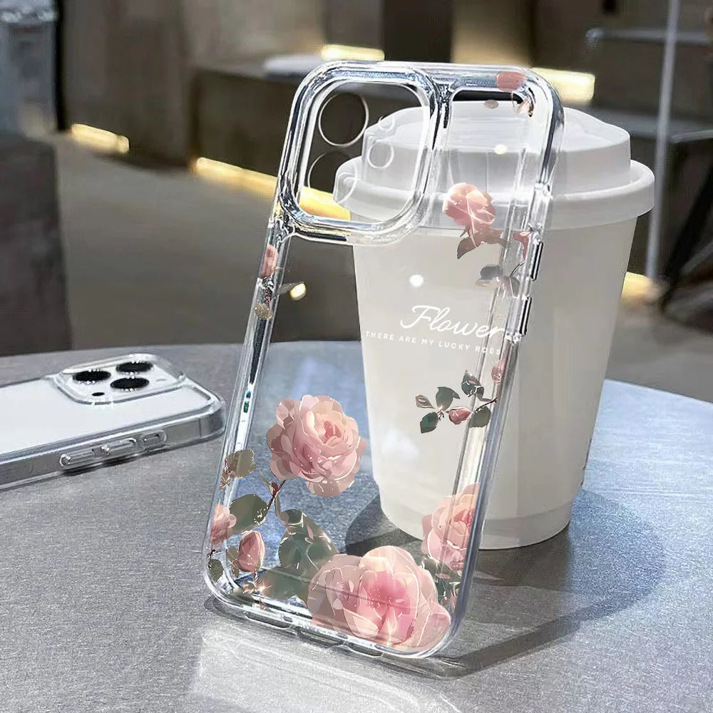 Funda Floral Transparente para iPhone — Diseño Femenino y Elegante