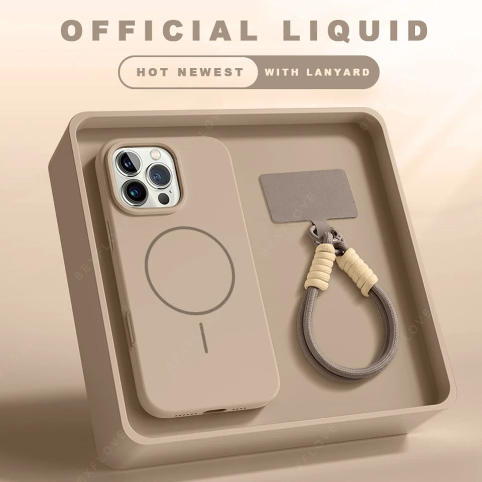 Funda Silicona MagSafe con Cordón para iPhone — Protección con Estilo