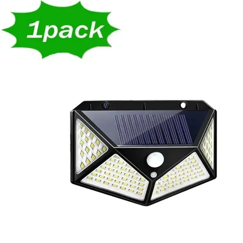 Lámpara Solar 100 LED con Sensor de Movimiento – Para Jardín, Patio y Decoración Exterior