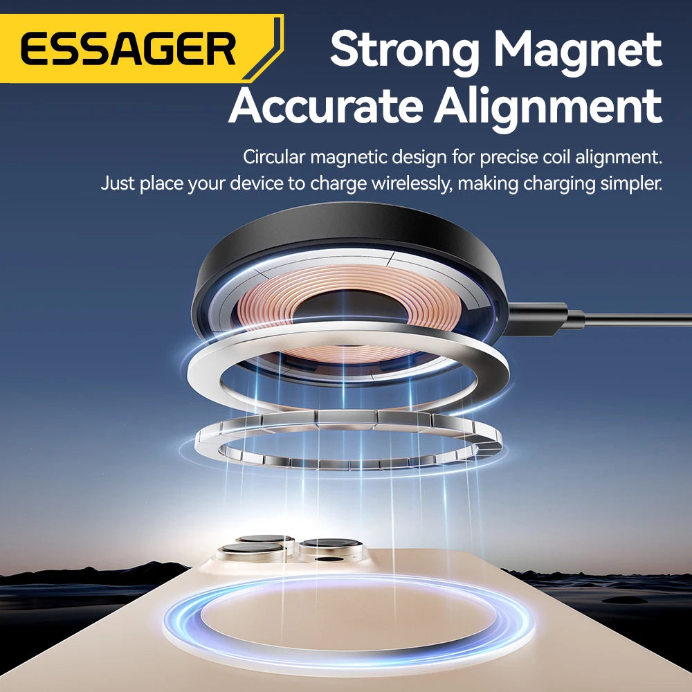 Cargador Inalámbrico Essager con Soporte 15W — Para iPhone y AirPods