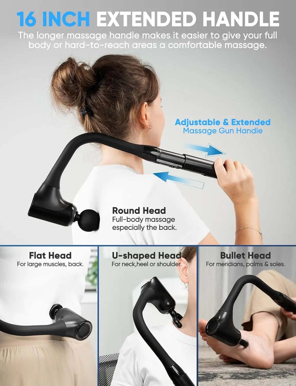Pistóla de Masaje Muscular Profundo – Alivio de Dolor de Espalda, Cuello y Piernas Post-Ejercicio