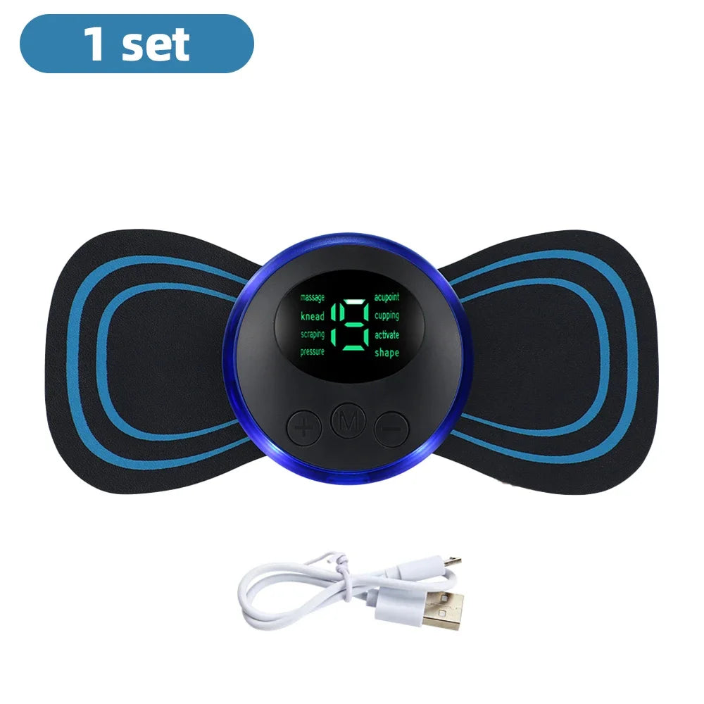 Masajeador EMS Eléctrico – Estimulador Muscular de Baja Frecuencia para Cuello, Espalda y Pantorrillas