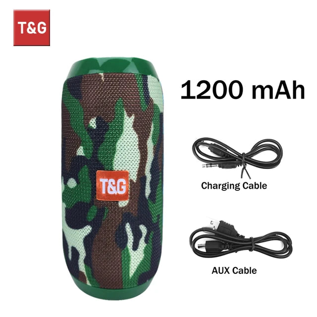Bocina Bluetooth Portátil T&G TG117 con Radio FM y Ranura TF