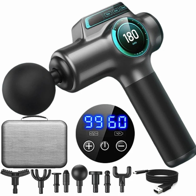 Pistóla de Masaje Muscular Profesional – 99 Velocidades, Carga Type-C para Fitness y Recuperación