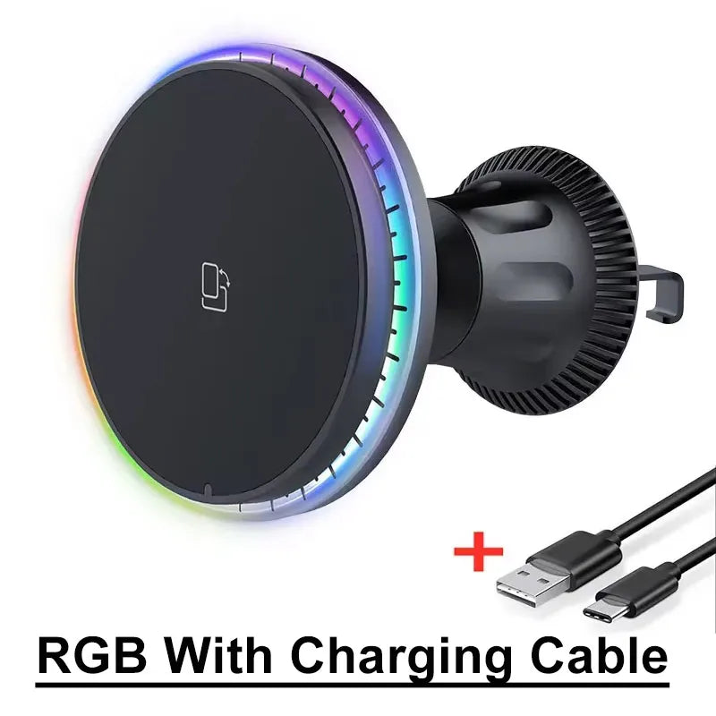 Soporte para Auto con Carga Inalámbrica RGB — MagSafe 15W