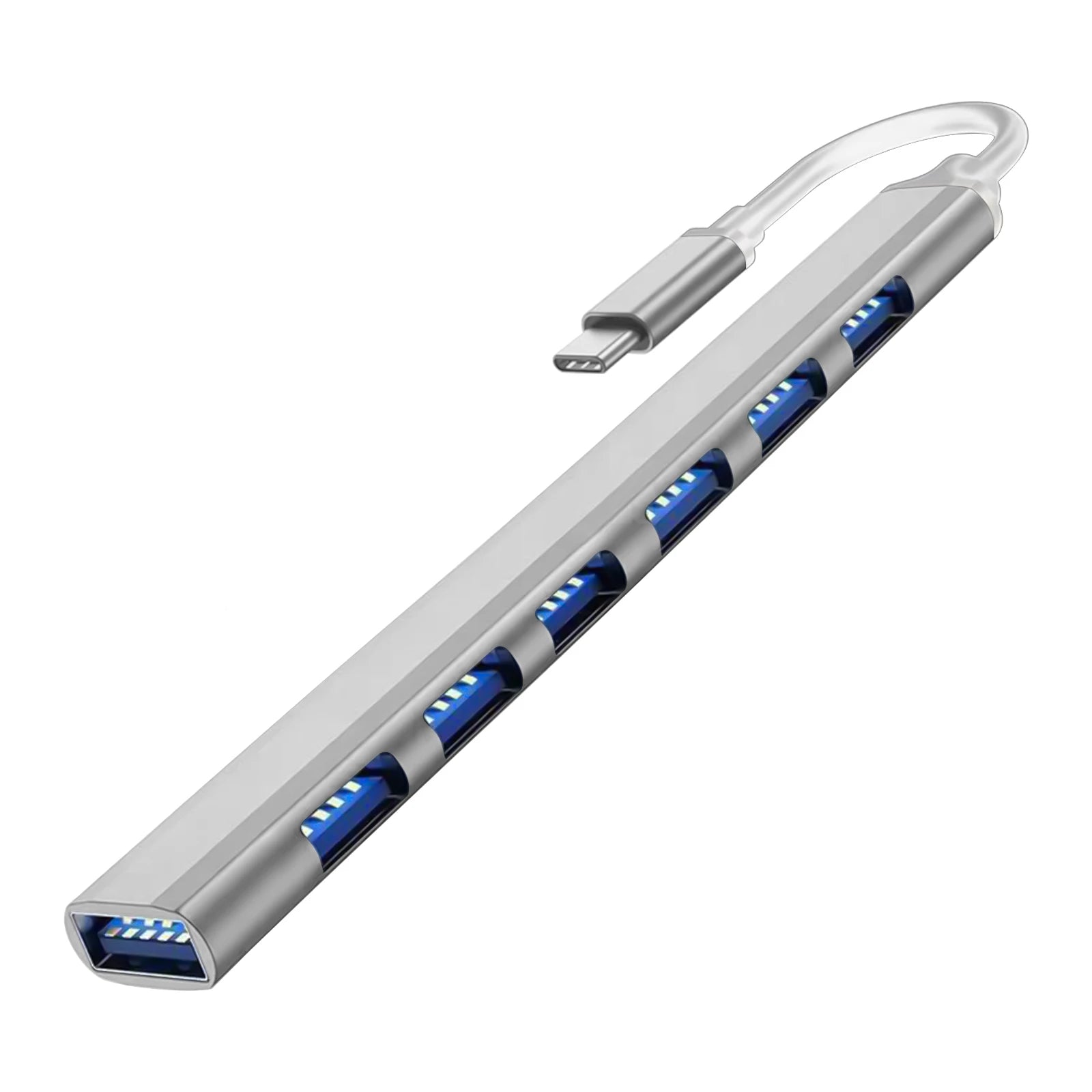 Hub USB-C 7 en 1 para MacBook y Laptop — Puertos USB 3.0 y OTG