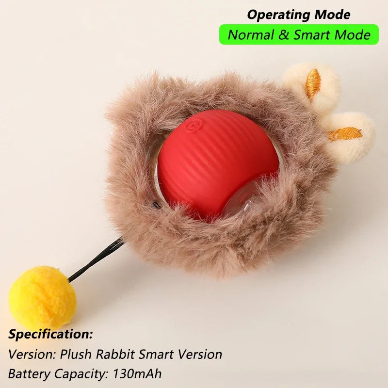 Pelota Interactiva para Gatos – Rodante Automática con Cola, Recargable, Juguete Inteligente