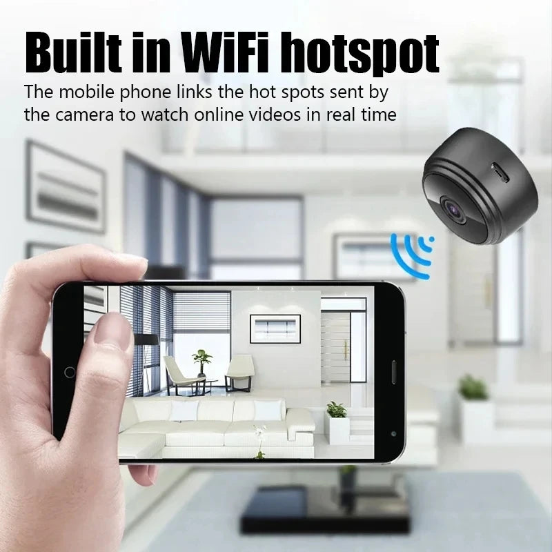 Mini Cámara WiFi A9 – Vigilancia Inalámbrica para Bebés, Mascotas y Hogar Inteligente
