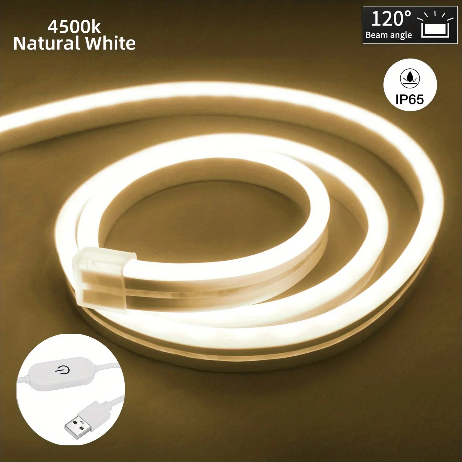 Tira LED Neón Inteligente – Sensor Táctil, Regulable, Impermeable para Decoración de Interiores