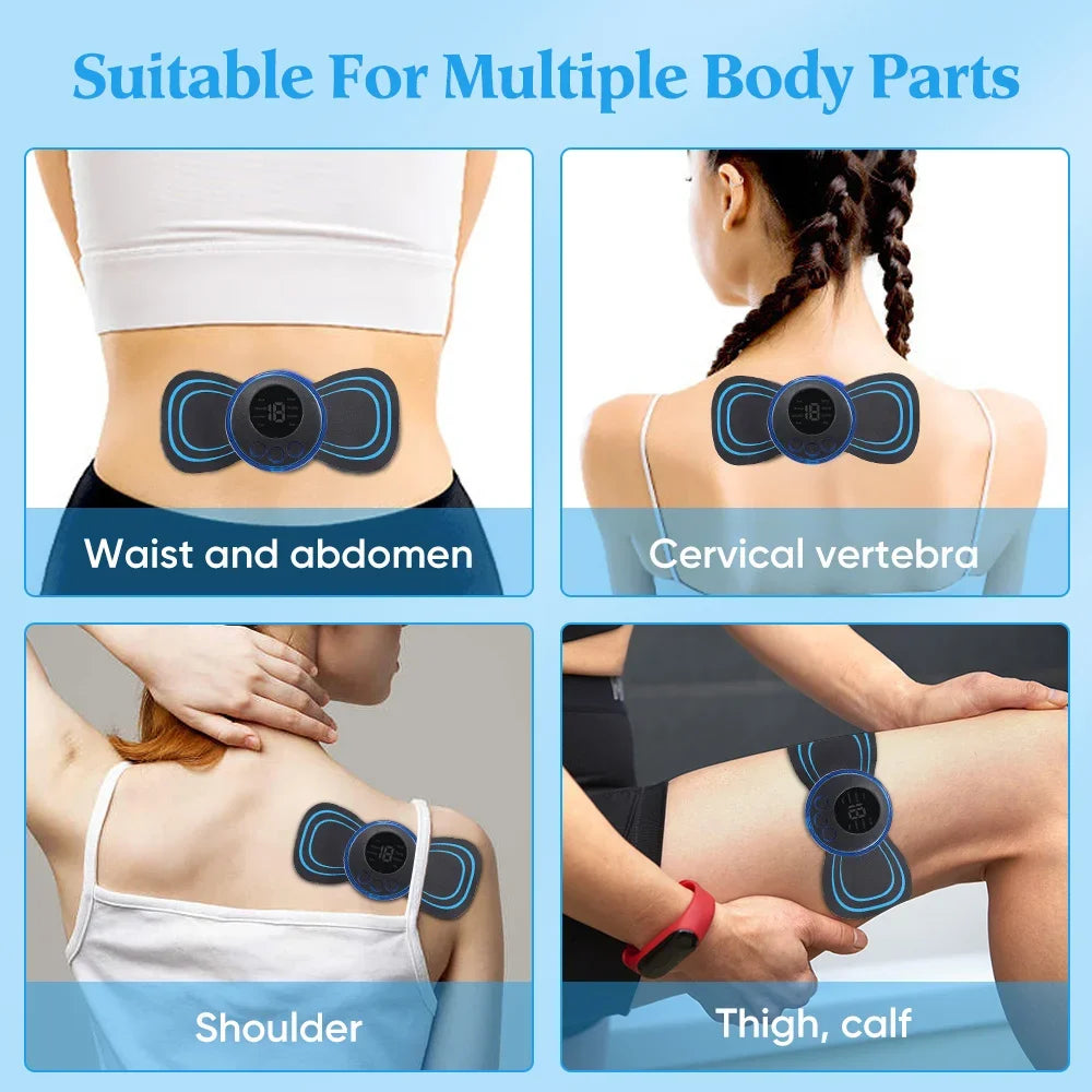 Masajeador EMS Eléctrico – Estimulador Muscular de Baja Frecuencia para Cuello, Espalda y Pantorrillas