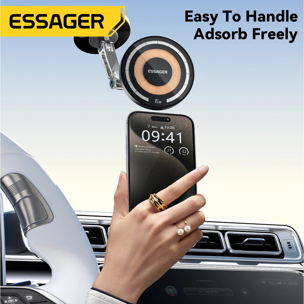 Soporte Magnético para Auto con Carga Inalámbrica Essager — 15W MagSafe