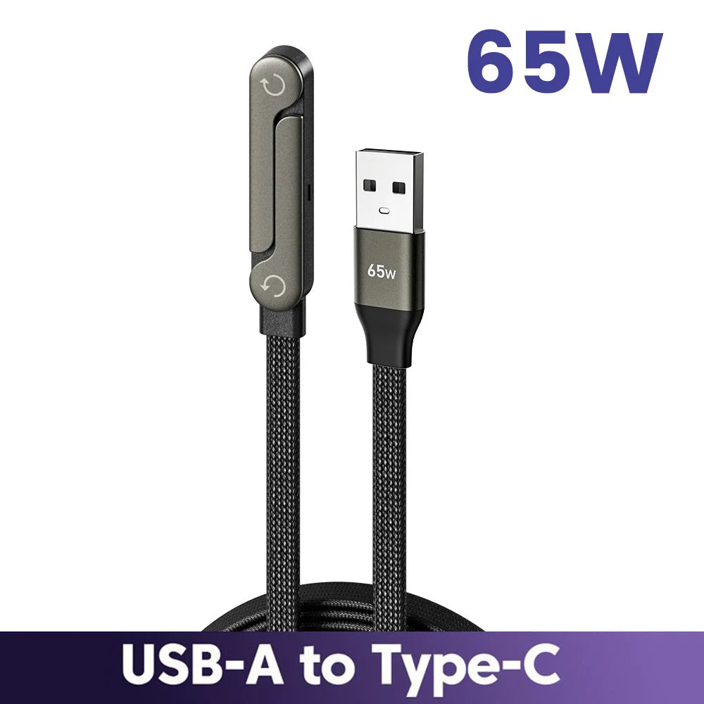 Cable USB-C 65W 2 en 1 con Soporte Plegable — Carga y Sostiene tu Teléfono