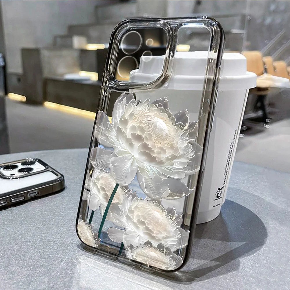 Funda Floral Transparente para iPhone — Diseño Femenino y Elegante